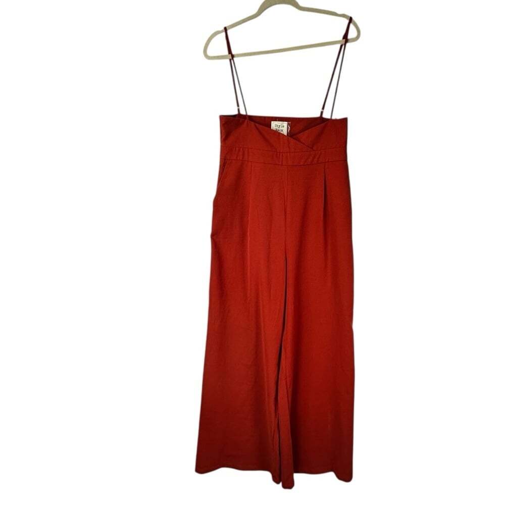Style Rack Terracotta Jumper Size Large Wide Leg Linen Look Softcore Minimalist